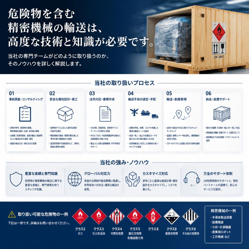 精密機械輸送の技術
