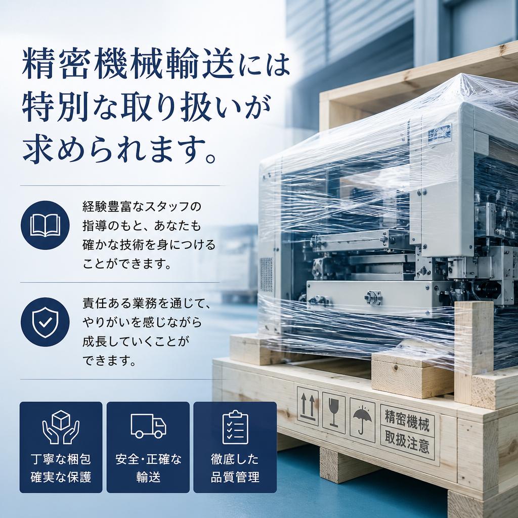 精密機械輸送のプロフェッショナルに