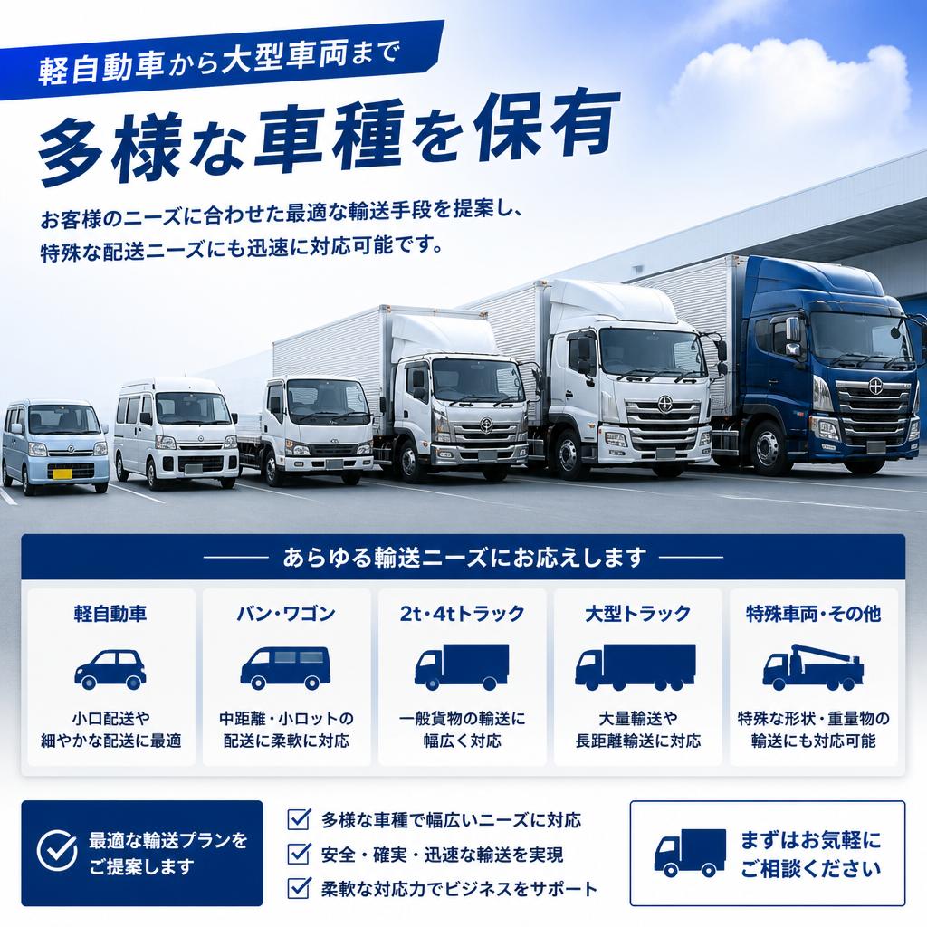 多彩な車両で対応する柔軟性