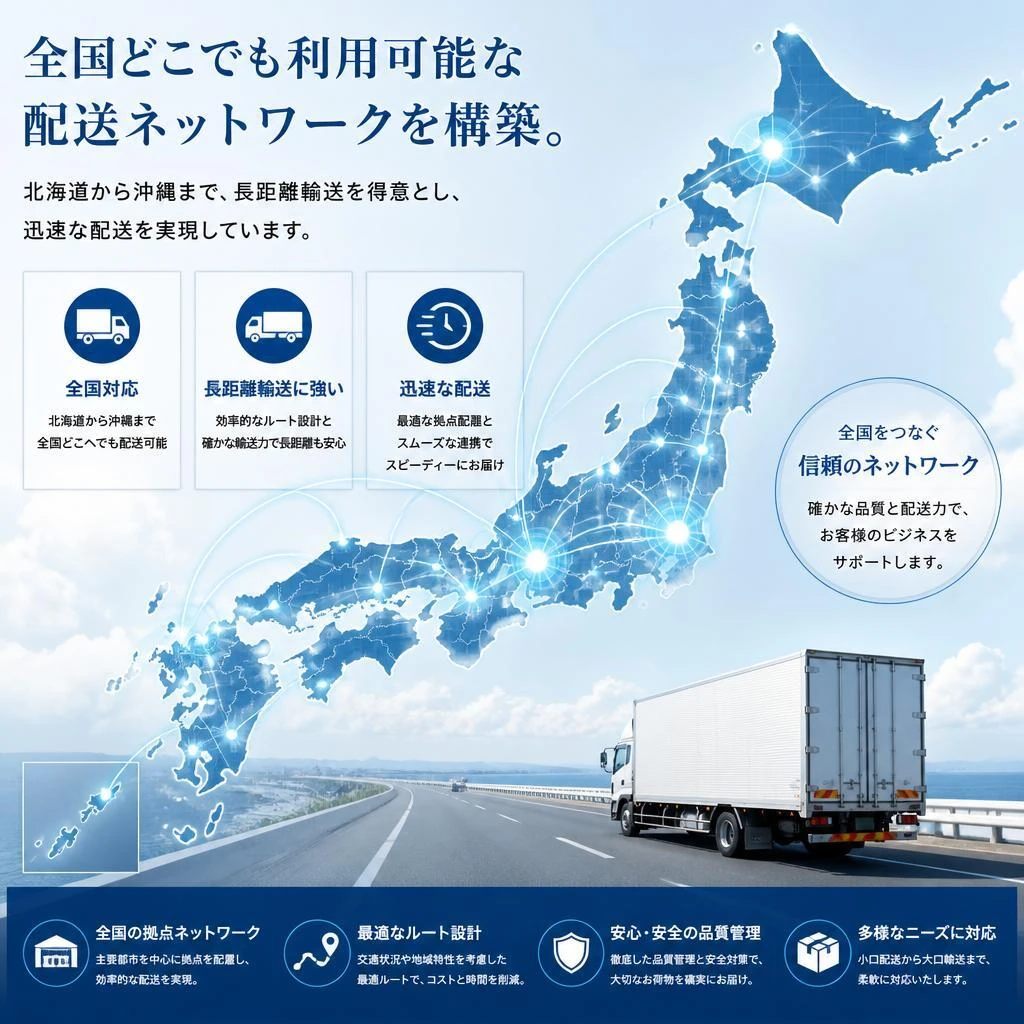 長距離配送に最適なネットワーク