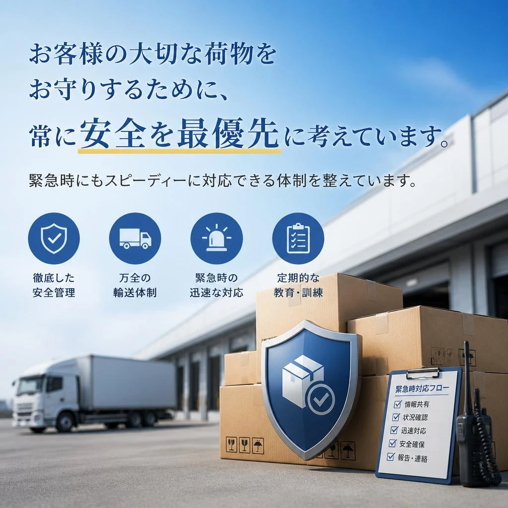 安全第一の輸送体制