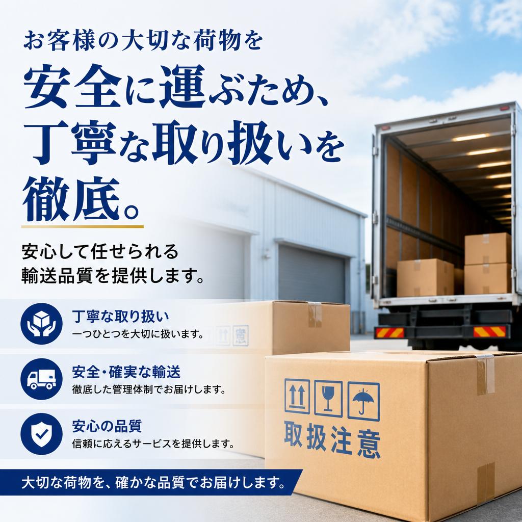 安心の輸送と丁寧なサービス