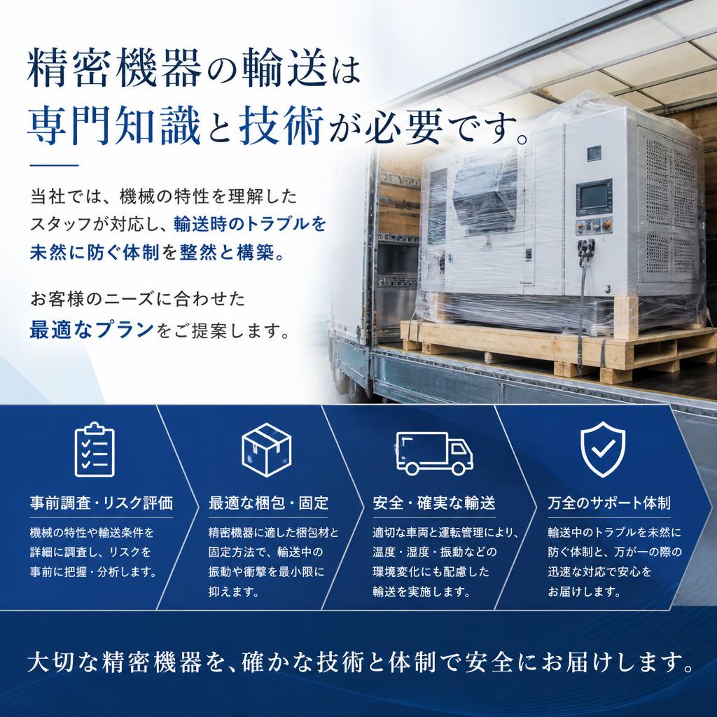 精密機器の輸送に特化したサービス