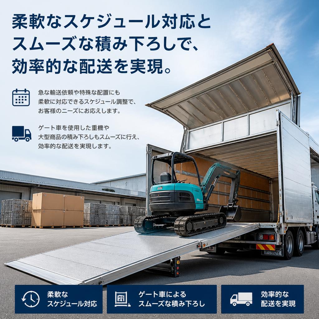 柔軟な配送スケジュールでニーズにお応え
