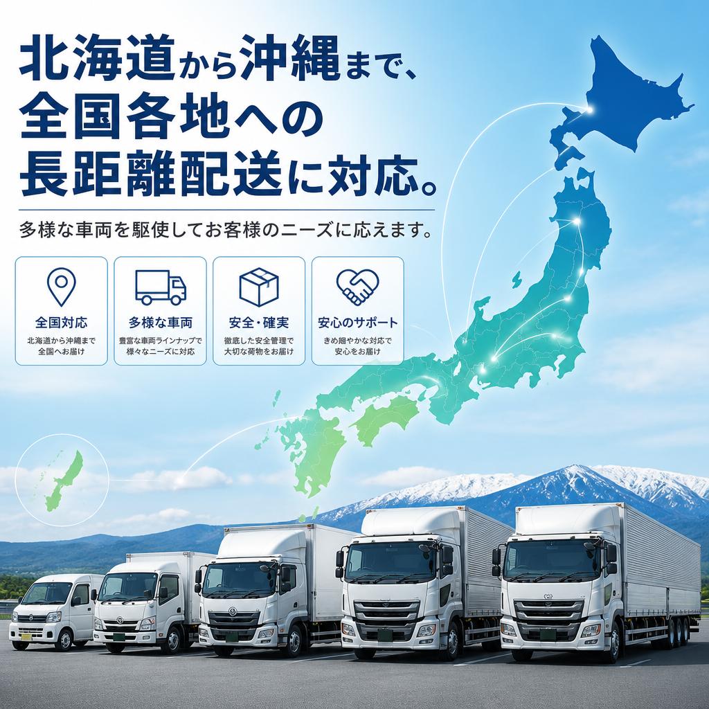 全国対応で豊富な配送実績