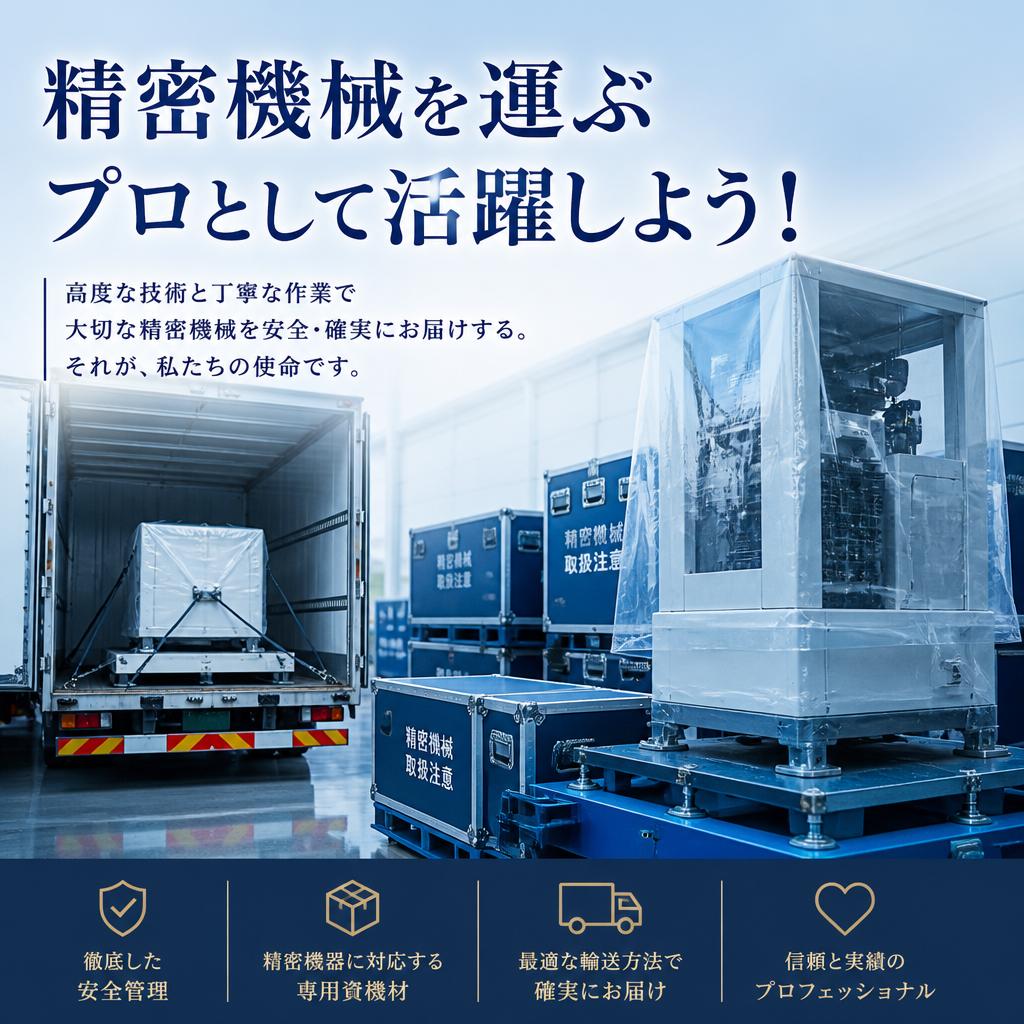 精密機械を運ぶプロとして活躍しよう！