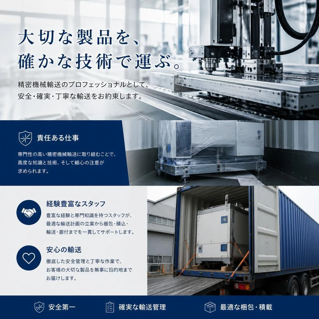 精密機械輸送のプロフェッショナル