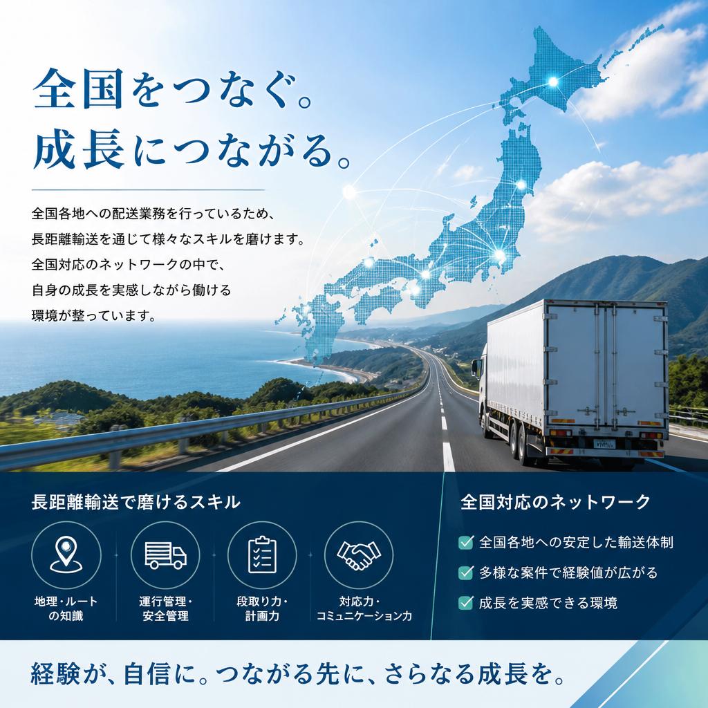 長距離輸送でキャリアアップ