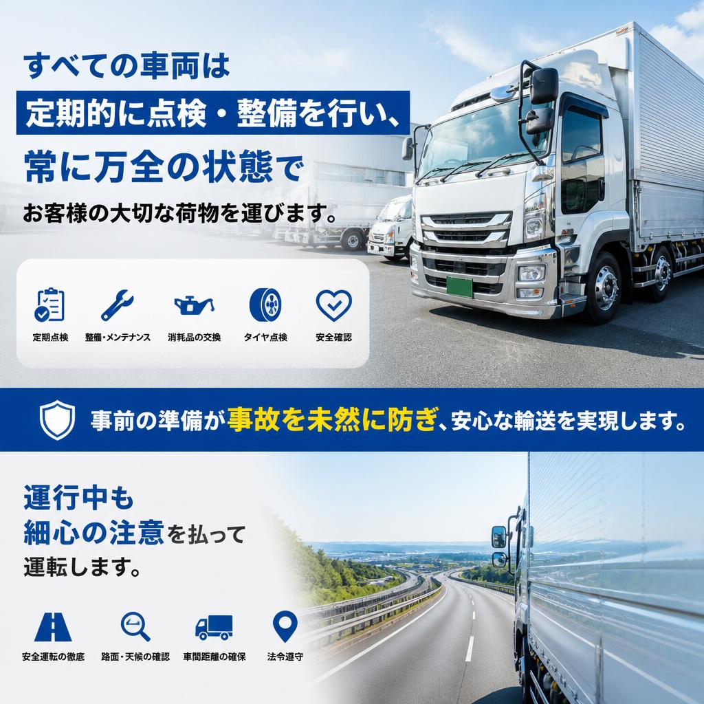 徹底した車両点検とメンテナンス