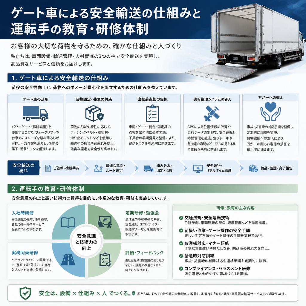 安全輸送と責任あるサービス