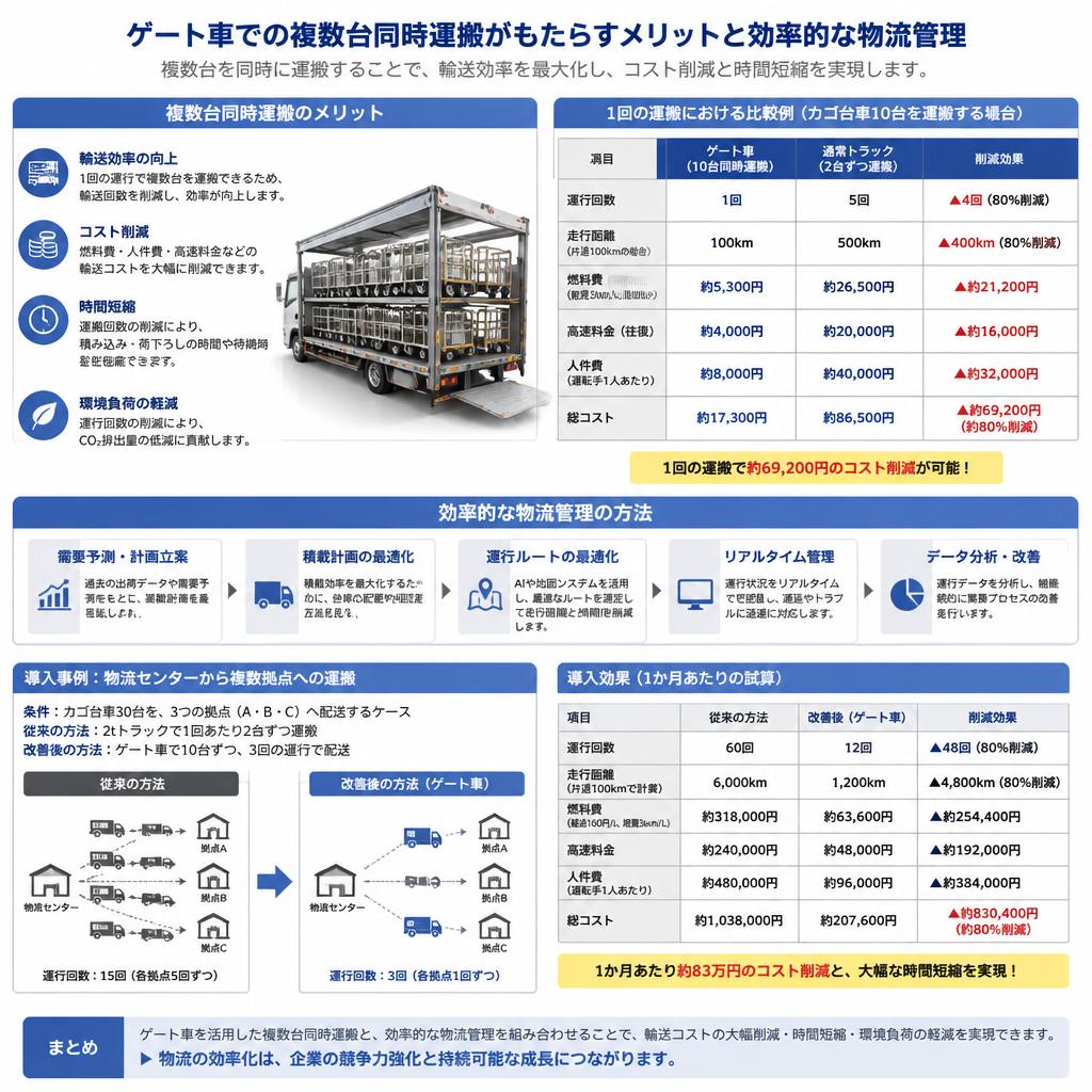 複数台運搬における優位性