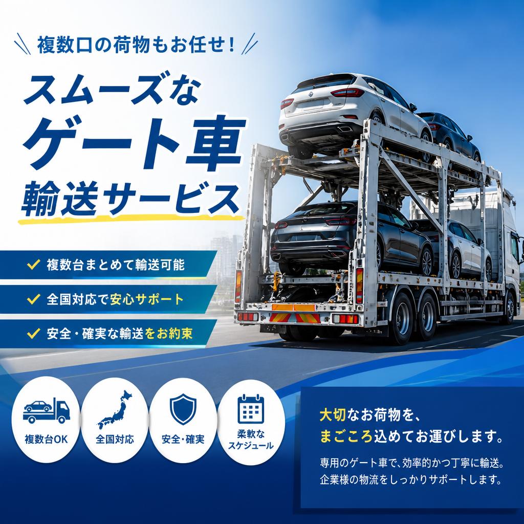 複数口の荷物もお任せ！スムーズなゲート車輸送サービス