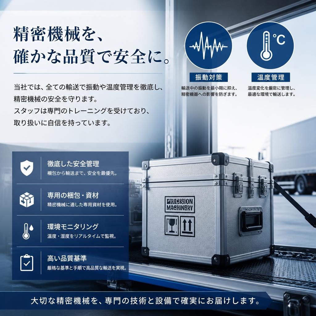 精密機械輸送の安全管理