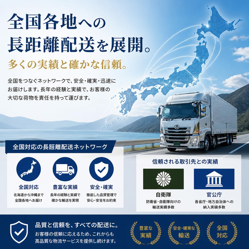 長距離配送の実績と信頼